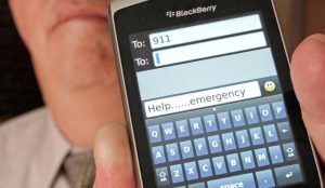 Mobile phone texting 911