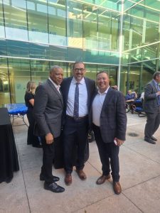 Renaldo Fowler, the Honorable Secretary of State Adrian Fontes and DRAZ CEO, J.J. Rico at Renaldo's retirement celebration.
