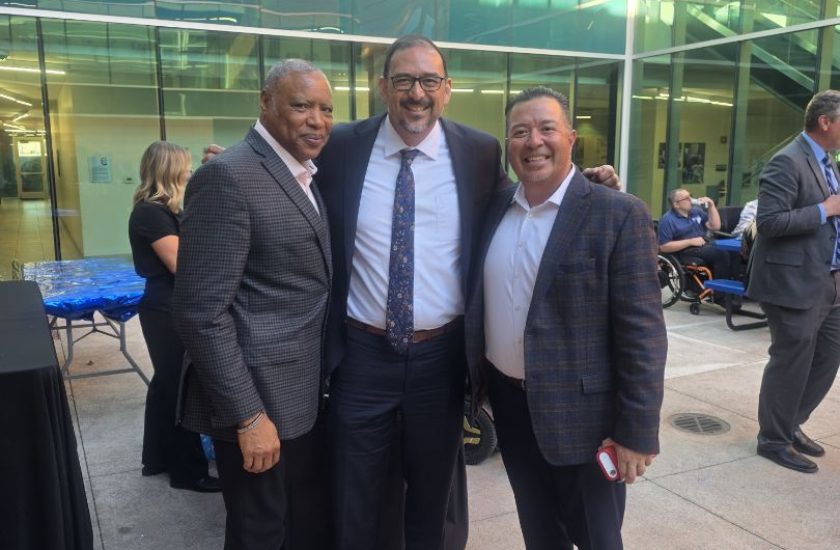 Renaldo Fowler, the Honorable Secretary of State Adrian Fontes and DRAZ CEO, J.J. Rico at Renaldo's retirement celebration.