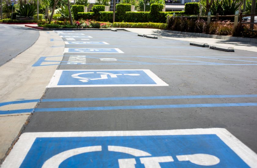 Accessible parking spots in a parking lot